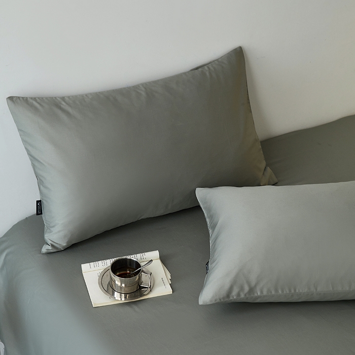 91家纺网 家纺一手货源 找家纺 安莱生活 2024新款100s全棉贡缎单枕套 水绿