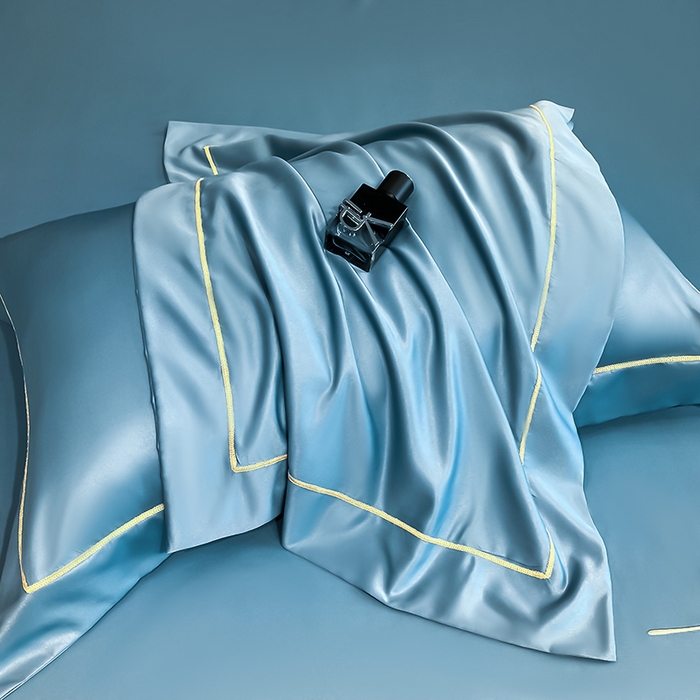 91家纺网 家纺一手货源 找家纺 露梦家纺 2025新款A类水洗原棉刺绣款床笠-星辰系列（提供买家秀） 星辰-冰蓝