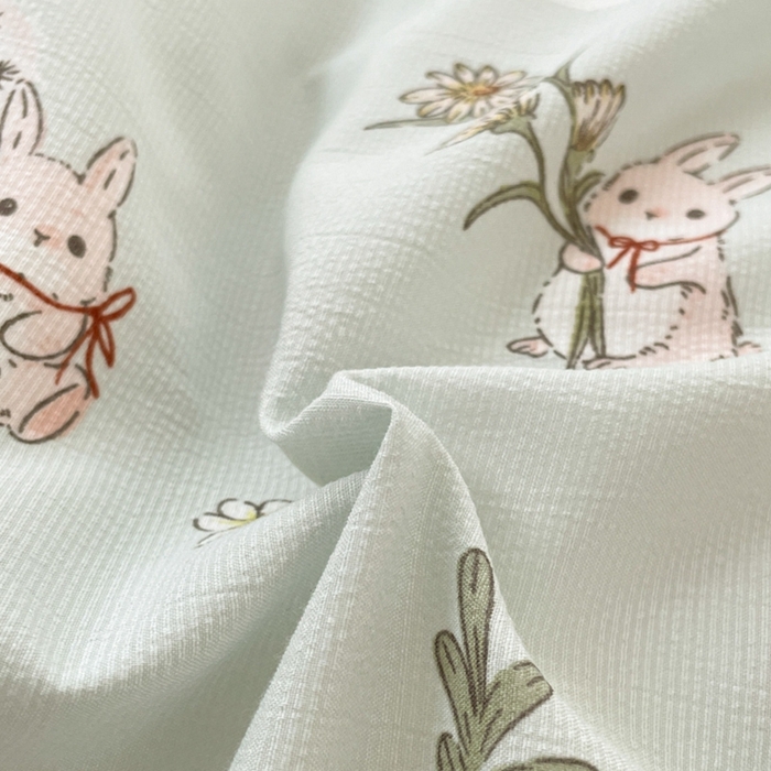 91家纺网 家纺一手货源 找家纺 玉海棠 2024新款AB版软糯针织棉印花四件套 彼得兔-