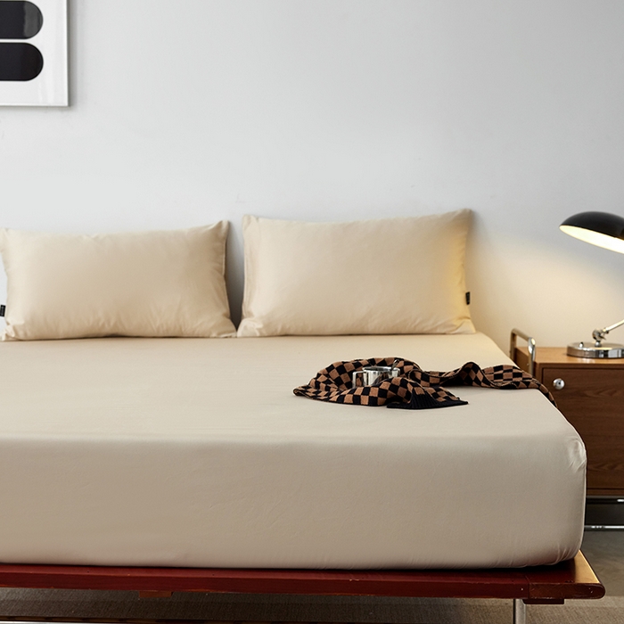 91家纺网 家纺一手货源 找家纺 安莱生活 2024新款100s全棉贡缎单床笠 棕灰