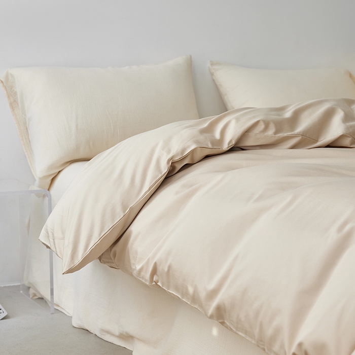 91家纺网 家纺一手货源 找家纺 安莱生活 2024新款100s全棉贡缎单被套 棕色