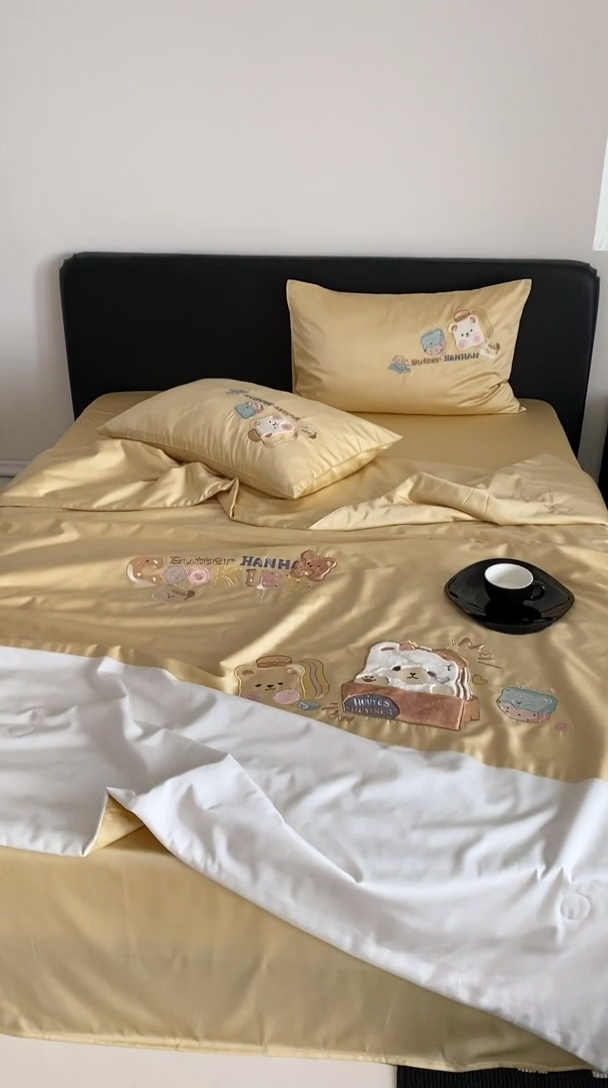 91家纺网 家纺一手货源 找家纺 优然居家纺 2024新款儿童天丝夏被系列 黄油面包