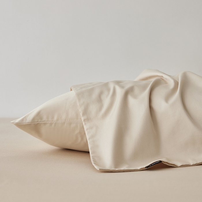 91家纺网 家纺一手货源 找家纺 安莱生活 2024新款100s全棉贡缎单枕套 棕灰