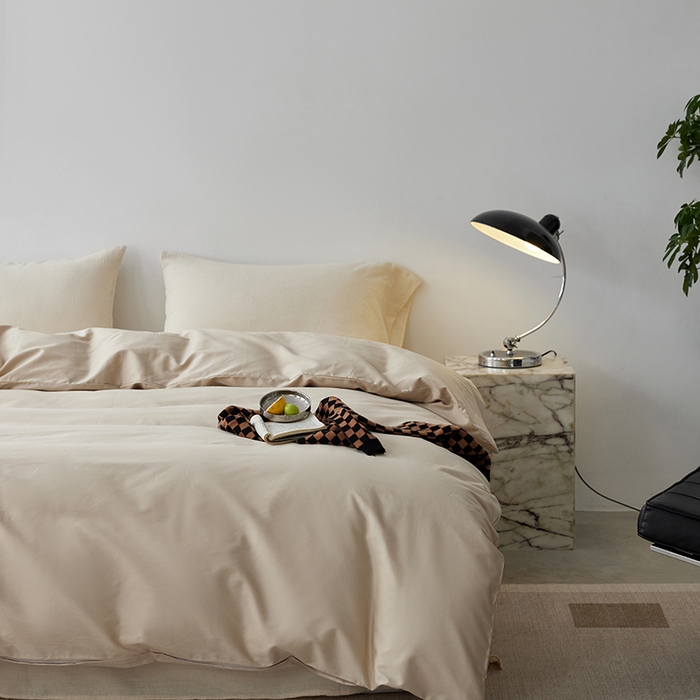 91家纺网 家纺一手货源 找家纺 安莱生活 2024新款100s全棉贡缎单被套 棕色