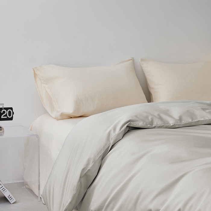 91家纺网 家纺一手货源 找家纺 安莱生活 2024新款100s全棉贡缎单被套 高级灰