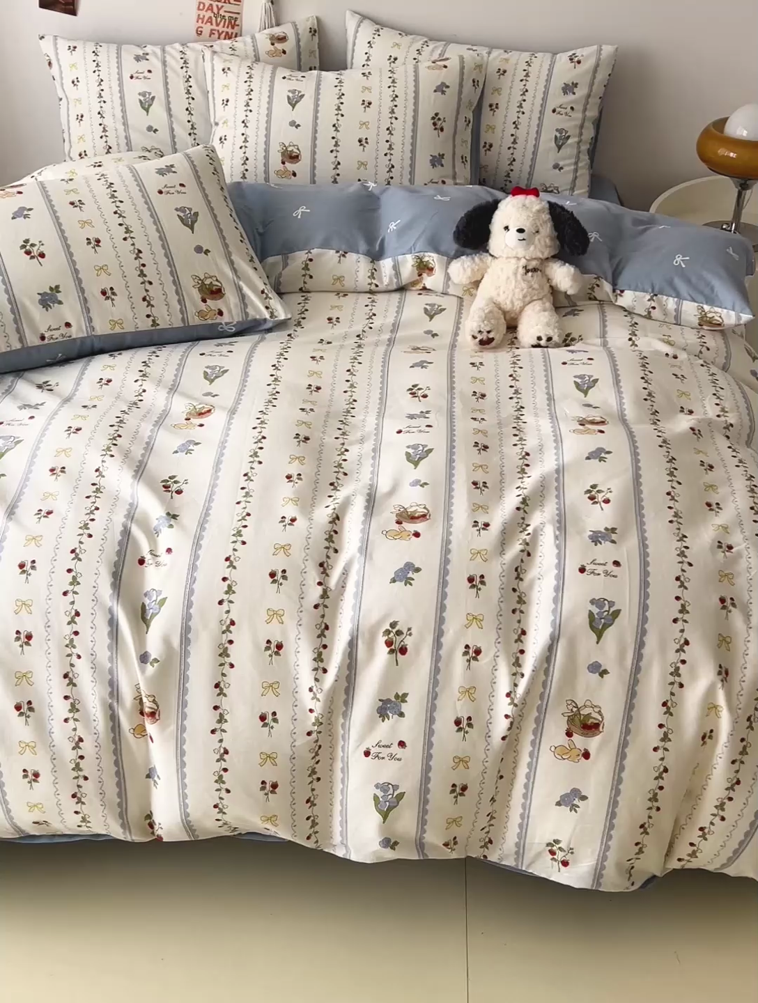 91家纺网 家纺一手货源 找家纺 西引力 2024新款全棉印花单被套 草莓圆