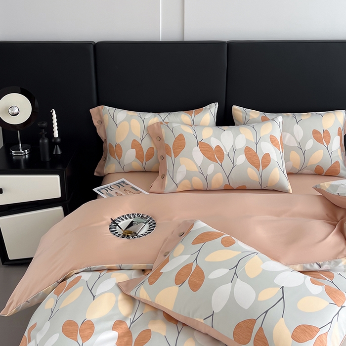 91家纺网 家纺一手货源 找家纺 艾迪尚家纺 2025新款柔丝茸磨毛印花纽扣款单被套 春之语