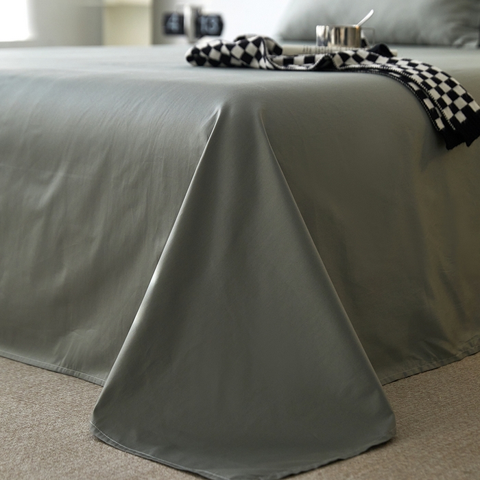 91家纺网 家纺一手货源 找家纺 安莱生活 2024新款100s全棉贡缎单床单 水绿