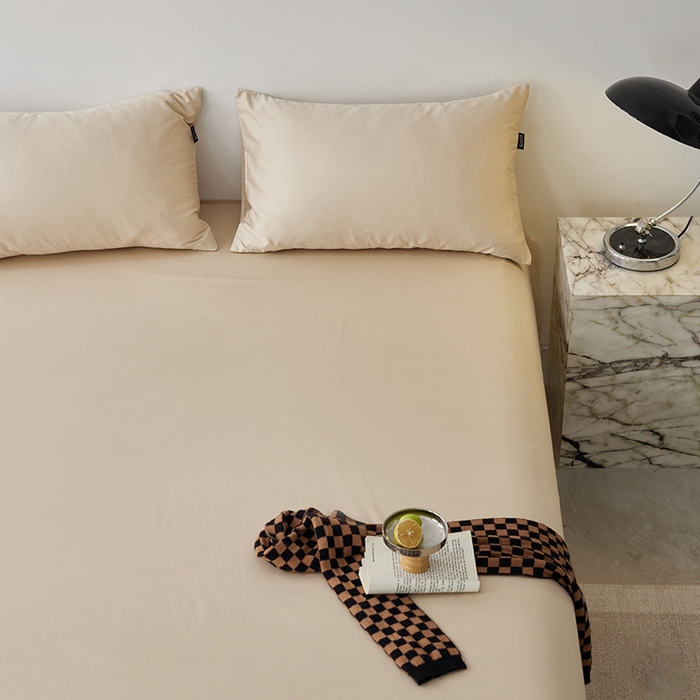 91家纺网 家纺一手货源 找家纺 安莱生活 2024新款100s全棉贡缎单床单 棕色