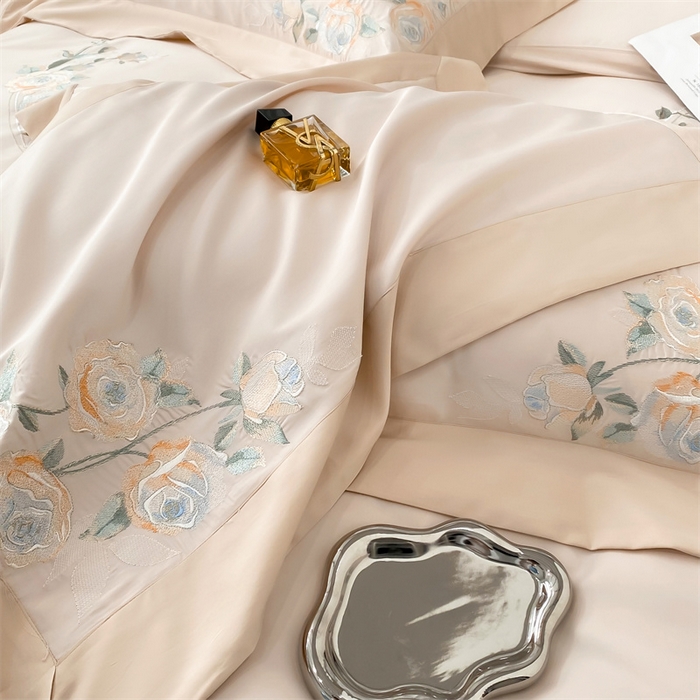 91家纺网 家纺一手货源 找家纺 美娘阁 2025新款双股天丝棉居家款四件套 兰亭序-艾米金