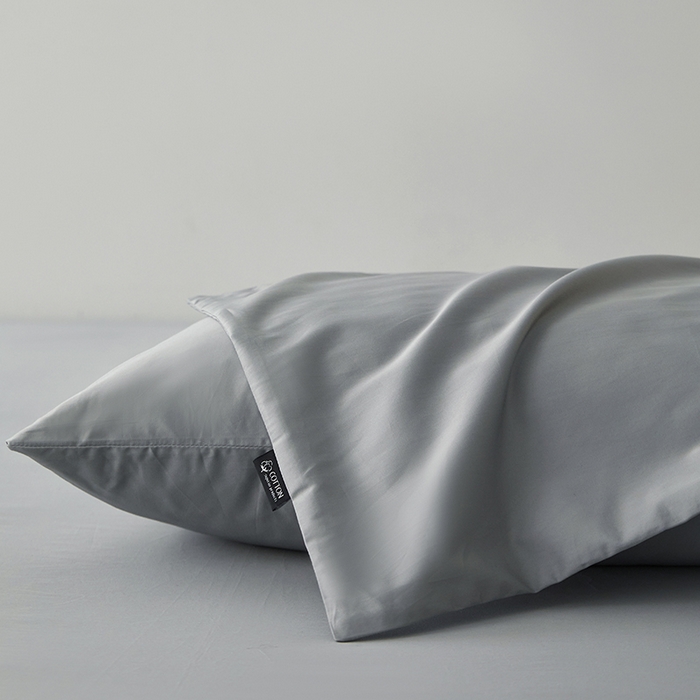 91家纺网 家纺一手货源 找家纺 安莱生活 2024新款100s全棉贡缎单枕套 红灰