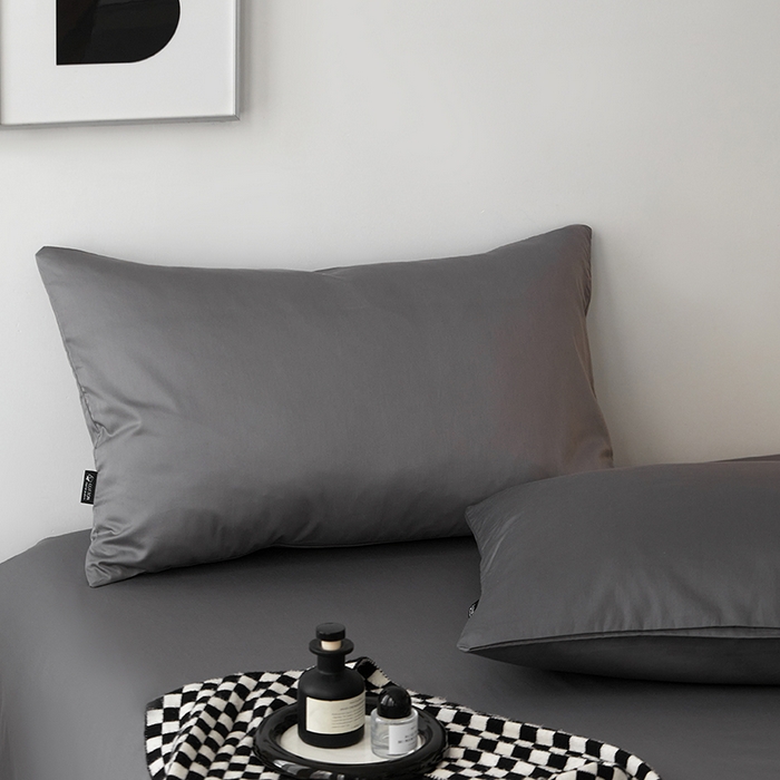91家纺网 家纺一手货源 找家纺 安莱生活 2024新款100s全棉贡缎单枕套 帝都灰