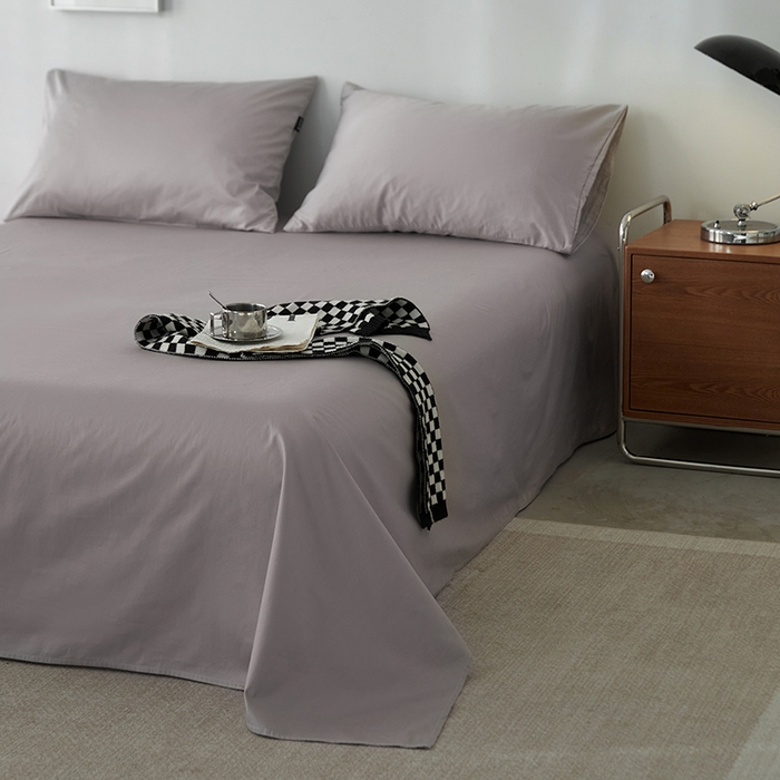 91家纺网 家纺一手货源 找家纺 安莱生活 2024新款100s全棉贡缎单床单 银灰