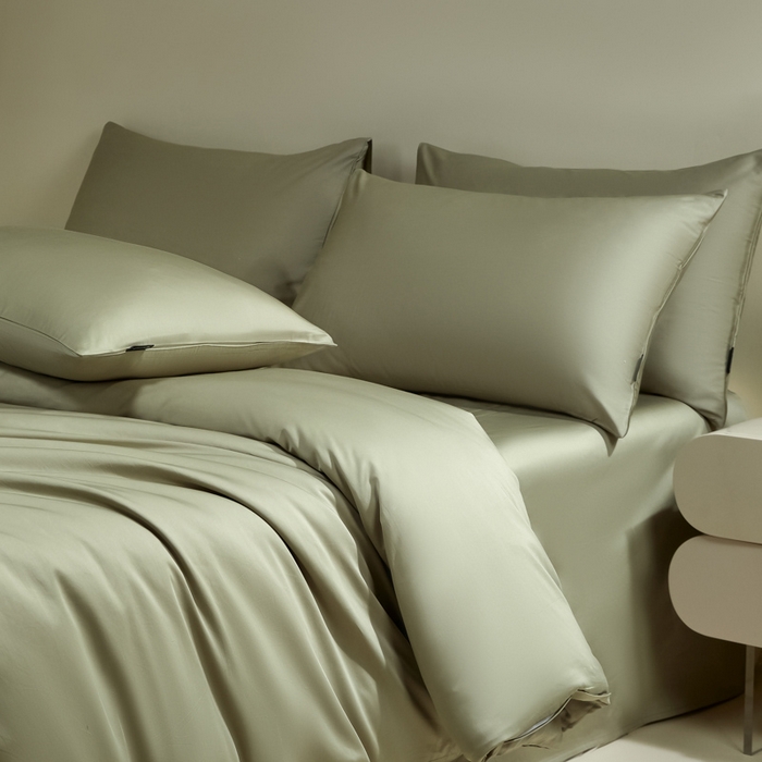 91家纺网 家纺一手货源 找家纺 安莱生活 2024新款100s全棉贡缎四件套 木果