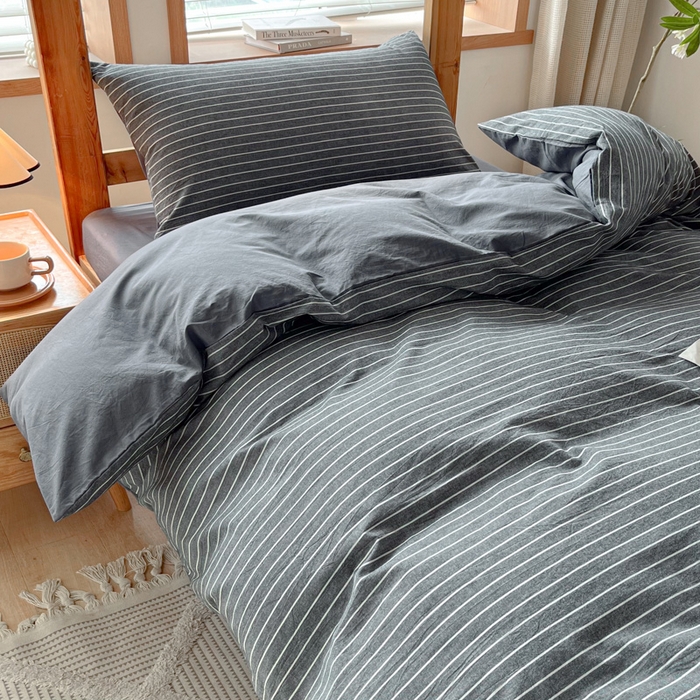 91家纺网 家纺一手货源 找家纺 吉象 2025新款水洗棉学生三件套 拿铁