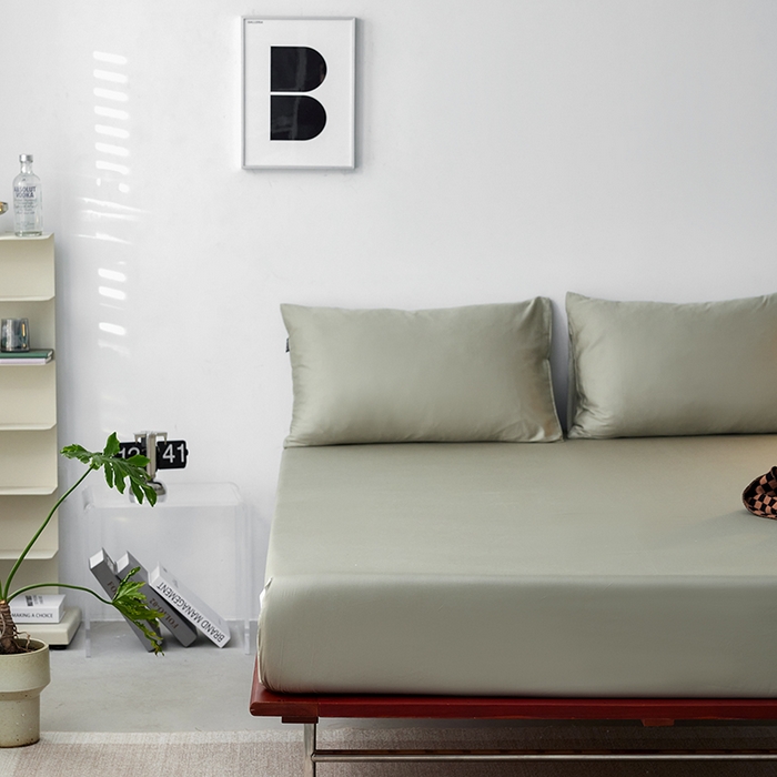 91家纺网 家纺一手货源 找家纺 安莱生活 2024新款100s全棉贡缎单床笠 木果