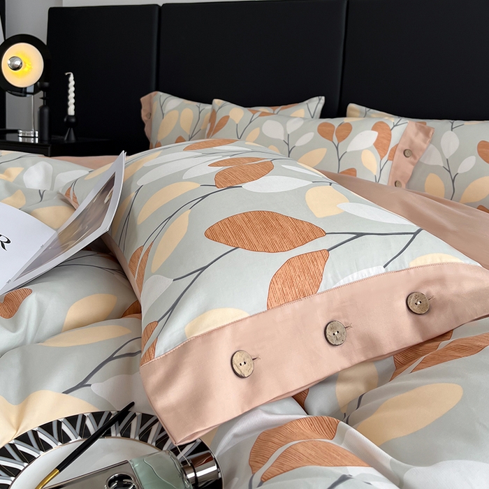 91家纺网 家纺一手货源 找家纺 艾迪尚家纺 2025新款柔丝茸磨毛印花纽扣款单被套 春之语