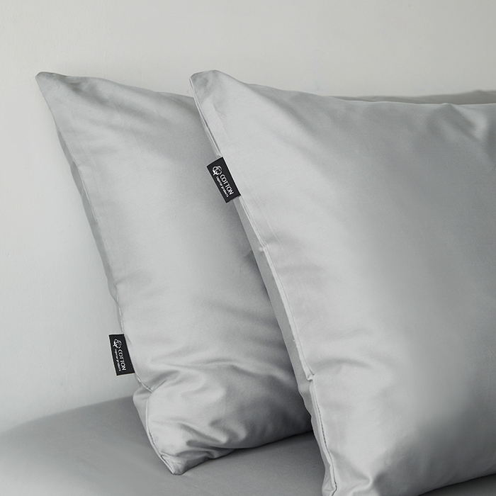 91家纺网 家纺一手货源 找家纺 安莱生活 2024新款100s全棉贡缎单枕套 红灰