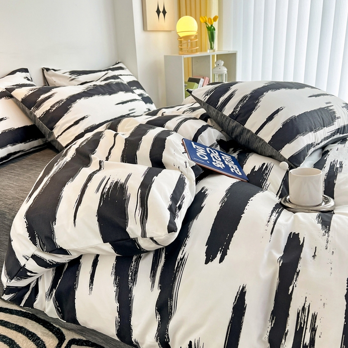 91家纺网 家纺一手货源 找家纺 西引力 2024新款全棉印花四件套 云端