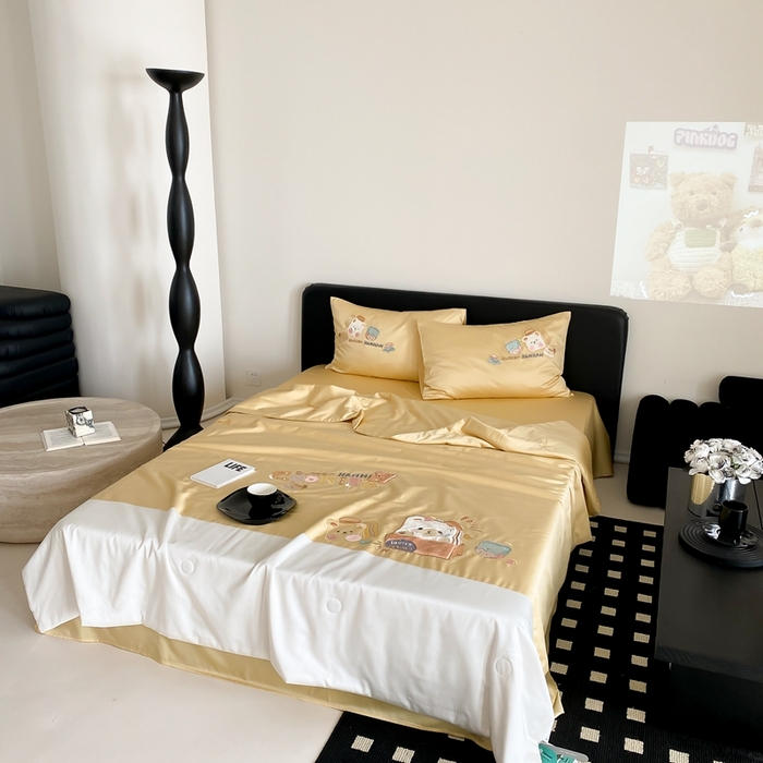 91家纺网 家纺一手货源 找家纺 优然居家纺 2024新款儿童天丝夏被系列 黄油面包