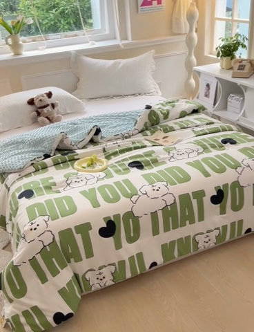 91家纺网 家纺一手货源 找家纺 居易简 2025新款水洗棉双层纱豆豆绒被被子被芯冬被春秋被豆豆被加绒直播  皮皮狗