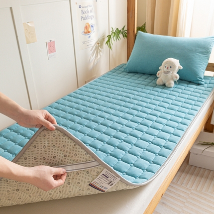 卡伦家纺 2025新款全棉色织水洗棉夹棉床垫单人学生宿舍床垫 海兰青年