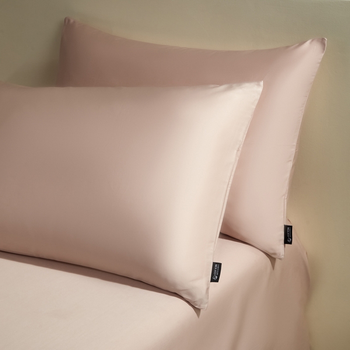 91家纺网 家纺一手货源 找家纺 安莱生活 2024新款100s全棉贡缎四件套 虾粉