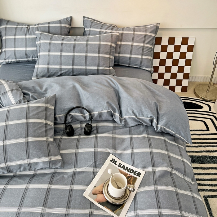 91家纺网 家纺一手货源 找家纺 西引力 2024新款全棉印花单被套 海伦灰