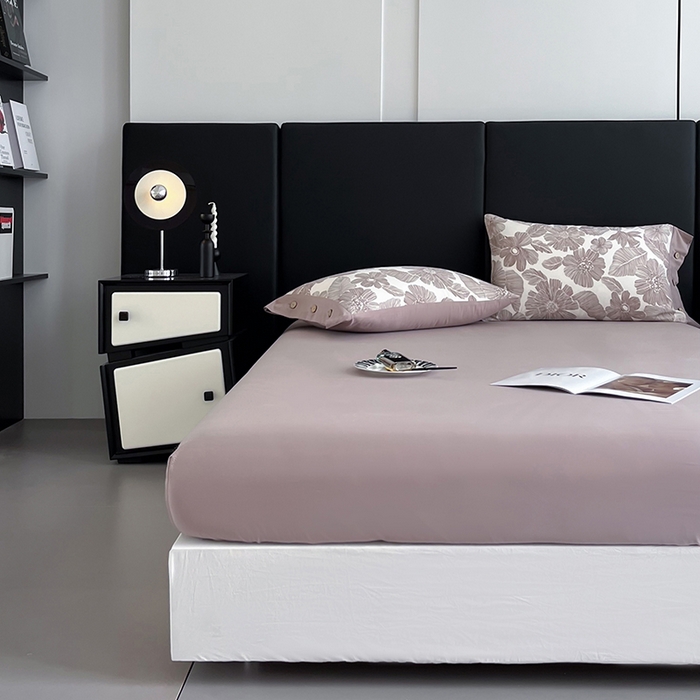 91家纺网 家纺一手货源 找家纺 艾迪尚家纺 2025新款柔丝茸磨毛印花纽扣款单床笠 叶蓓