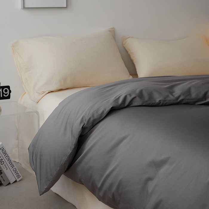 91家纺网 家纺一手货源 找家纺 安莱生活 2024新款100s全棉贡缎单被套 帝都灰