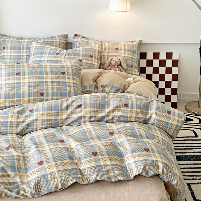 91家纺网 家纺一手货源 找家纺 西引力 2024新款全棉印花单被套 律动蓝