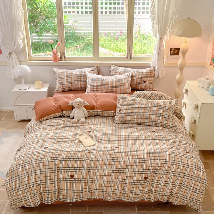 91家纺网 家纺一手货源 找家纺 玉海棠 2024新款AB版软糯针织棉印花四件套 格调-红-