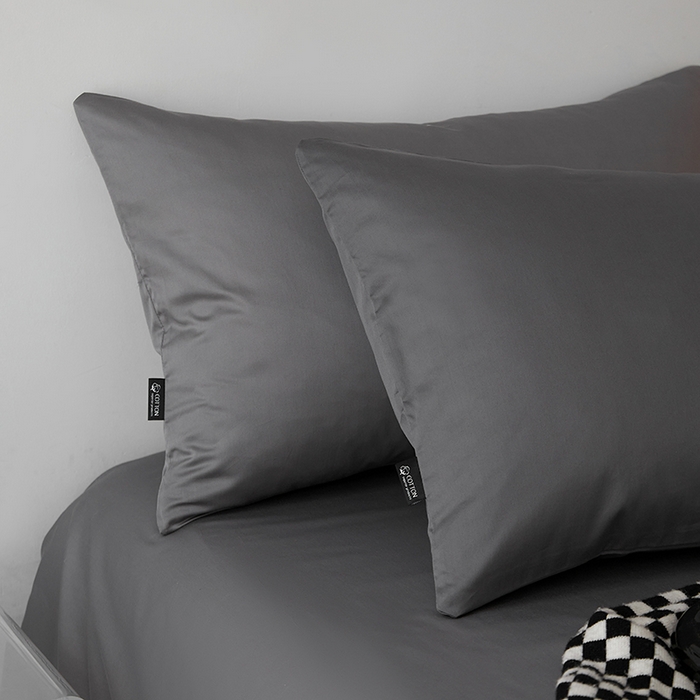 91家纺网 家纺一手货源 找家纺 安莱生活 2024新款100s全棉贡缎单枕套 帝都灰