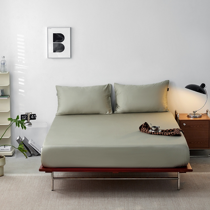 91家纺网 家纺一手货源 找家纺 安莱生活 2024新款100s全棉贡缎单床笠 木果