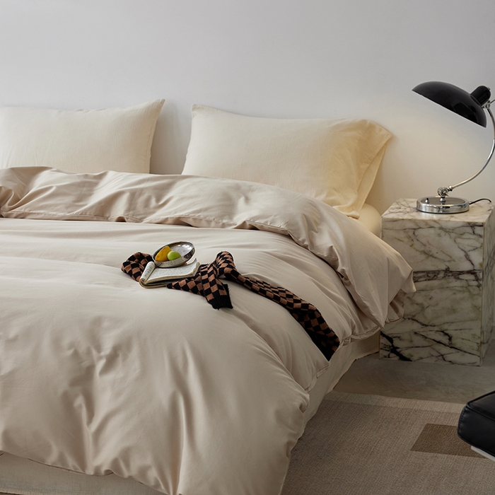 91家纺网 家纺一手货源 找家纺 安莱生活 2024新款100s全棉贡缎单被套 棕色