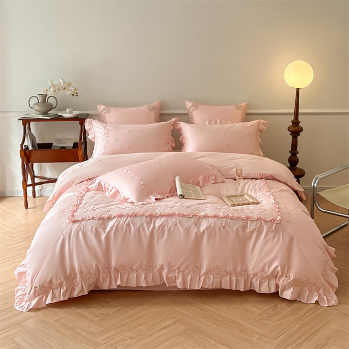 91家纺网 家纺一手货源 找家纺 美娘阁2025新款双股长绒棉居家款四件套 苏菲的梦