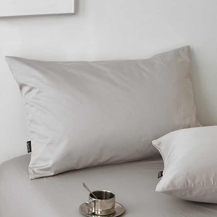 91家纺网 家纺一手货源 找家纺 安莱生活 2024新款100s全棉贡缎单枕套 银灰