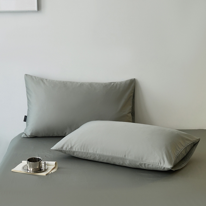 91家纺网 家纺一手货源 找家纺 安莱生活 2024新款100s全棉贡缎单枕套 水绿