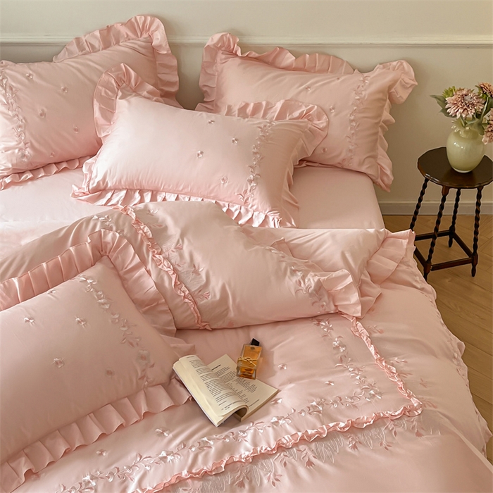 91家纺网 家纺一手货源 找家纺 美娘阁2025新款双股长绒棉居家款四件套 苏菲的梦