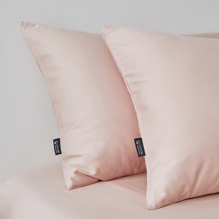 91家纺网 家纺一手货源 找家纺 安莱生活 2024新款100s全棉贡缎单枕套 虾粉