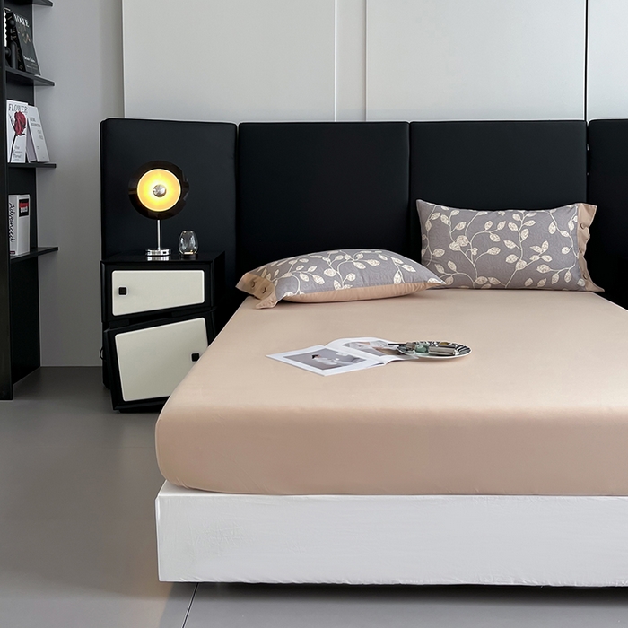 91家纺网 家纺一手货源 找家纺 艾迪尚家纺 2025新款柔丝茸磨毛印花纽扣款单床笠 碧秋