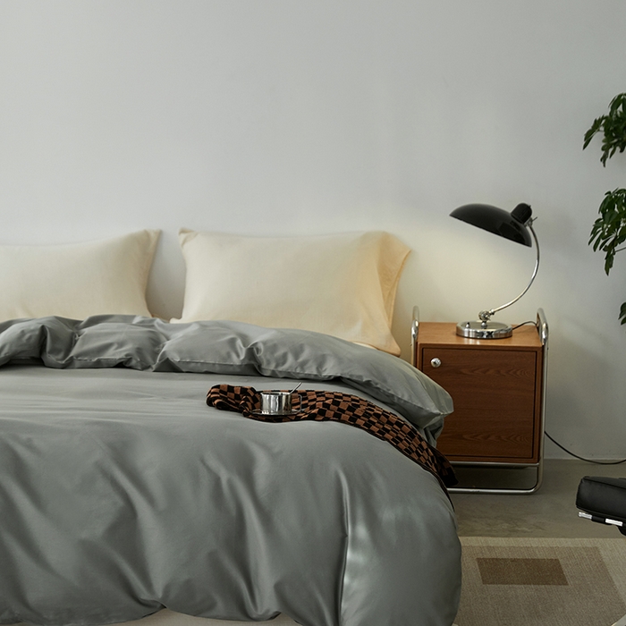 91家纺网 家纺一手货源 找家纺 安莱生活 2024新款100s全棉贡缎单被套 水绿