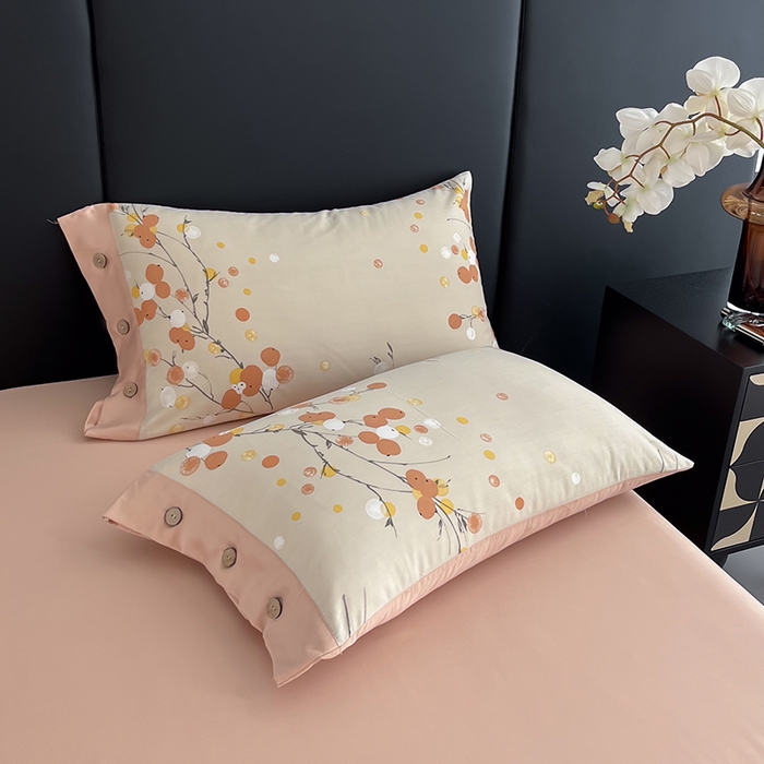 91家纺网 家纺一手货源 找家纺 艾迪尚家纺 2025新款柔丝茸磨毛印花纽扣款单枕套 夏木之梦