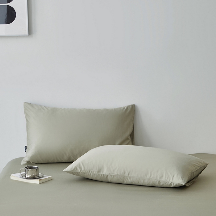 91家纺网 家纺一手货源 找家纺 安莱生活 2024新款100s全棉贡缎单枕套 木绿