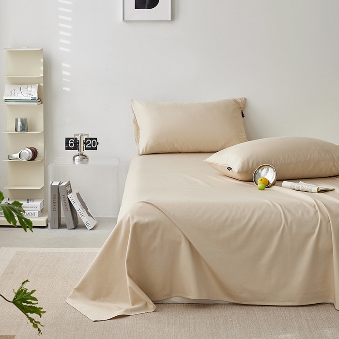 91家纺网 家纺一手货源 找家纺 安莱生活 2024新款100s全棉贡缎单床单 棕色