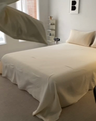 91家纺网 家纺一手货源 找家纺 安莱生活 2024新款100s全棉贡缎单被套 月光白