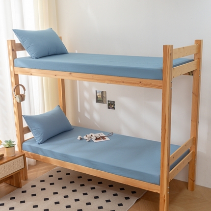 寐眠 2024新款A类全棉水洗棉学生床笠系列 雾蓝