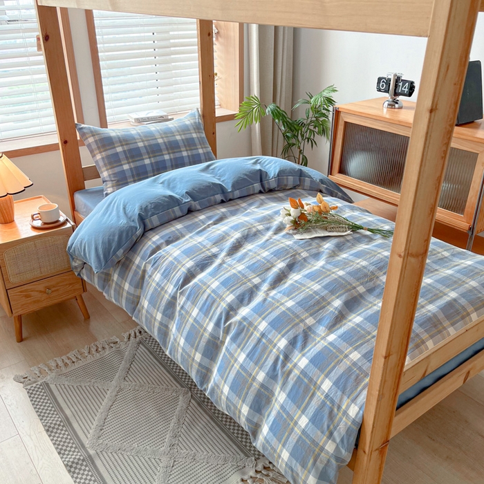 91家纺网 家纺一手货源 找家纺 吉象 2025新款水洗棉学生三件套 初春