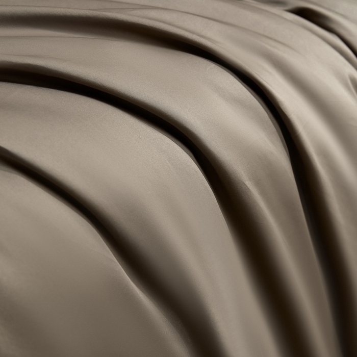 91家纺网 家纺一手货源 找家纺 安莱生活 2024新款100s全棉贡缎四件套 咖啡