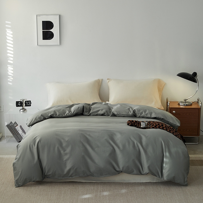 91家纺网 家纺一手货源 找家纺 安莱生活 2024新款100s全棉贡缎单被套 水绿